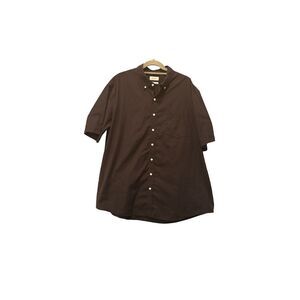 Croft & Barrow Men's 2XL Brown Short Sleeve Button-Up Shirt Easy Care